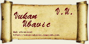 Vukan Ubavić vizit kartica